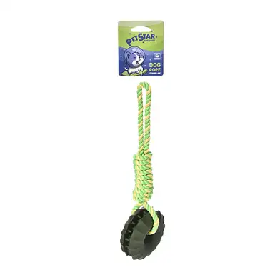 PetStar игрушка для собак КАНАТ С ШИНОЙ резина, канат